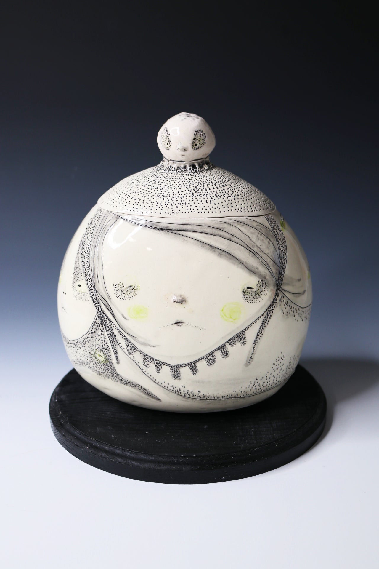 Original Hand Built Ceramic Vessel "Moonlit Guardian"