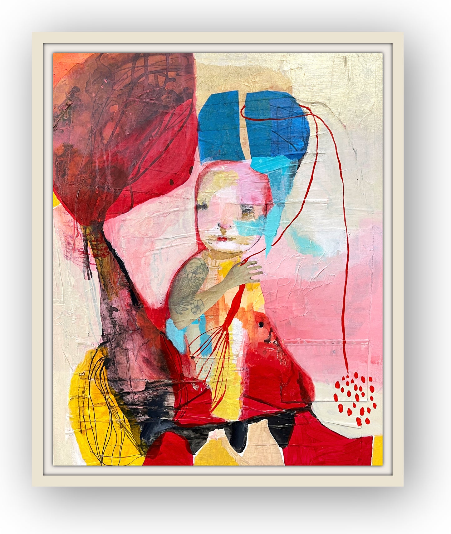 Large Abstract Figurative Painting - INTIMATE WELCOME