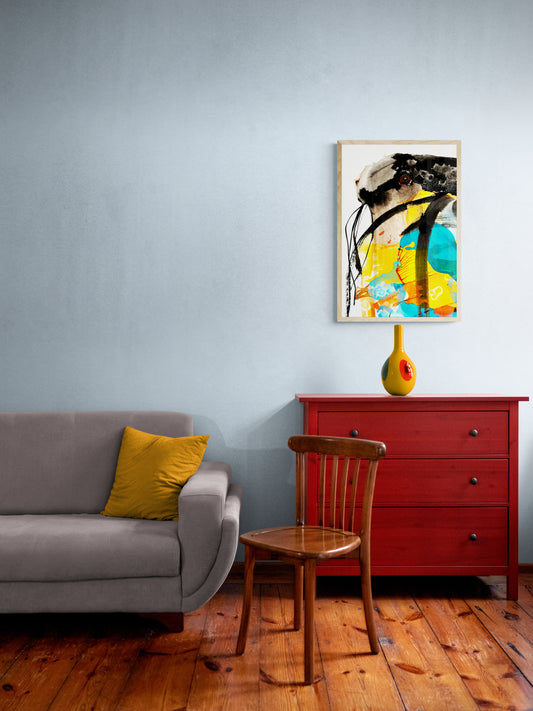 Original Mixed Media Collage Painting- Cunning