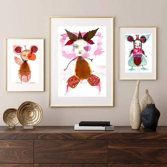 Original Mixed Media Botanical Artwork - Marcy with the Thorned Crown