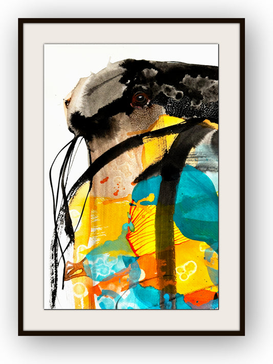 Original Mixed  Media Collage Painting- Cunning