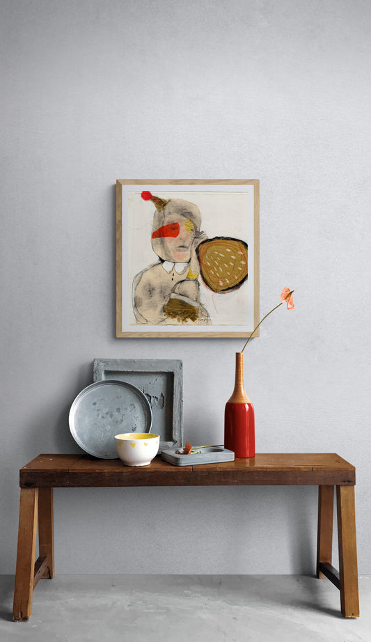 Original Textile Collage  "Dora Little"