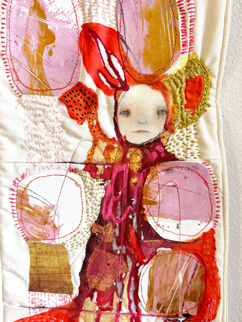 Mixed Media Textile Wall Hanging