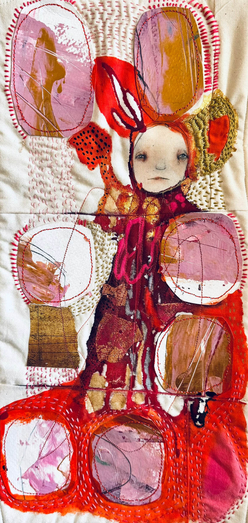 Mixed Media Textile Wall Hanging