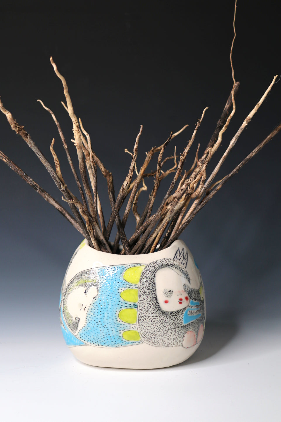 Original Hand Built Porcelain Vessel "Sky Forager"