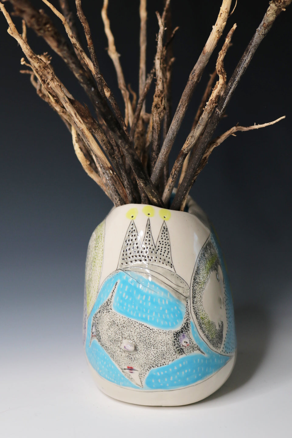 Original Hand Built Porcelain Vessel "Sky Forager"