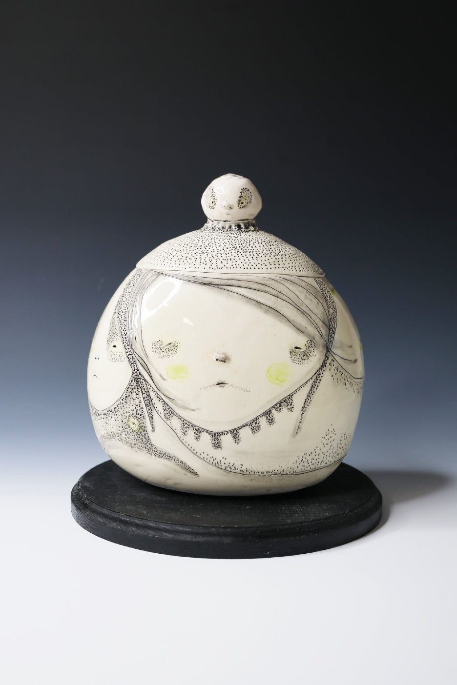 Original Hand Built Ceramic Vessel "Moonlit Guardian"