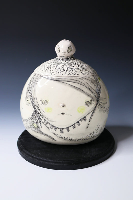 Original Hand Built Ceramic Vessel "Moonlit Guardian"