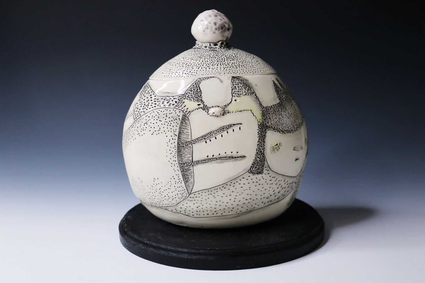 Original Hand Built Ceramic Vessel "Moonlit Guardian"