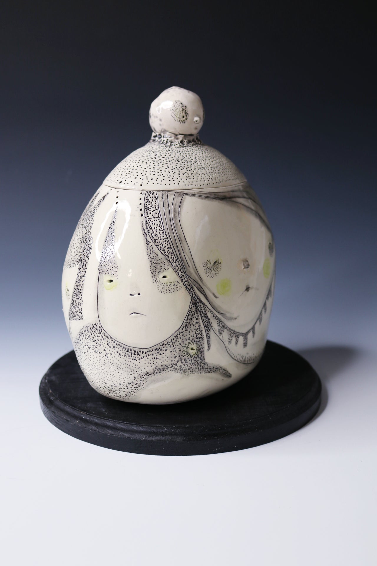 Original Hand Built Ceramic Vessel "Moonlit Guardian"