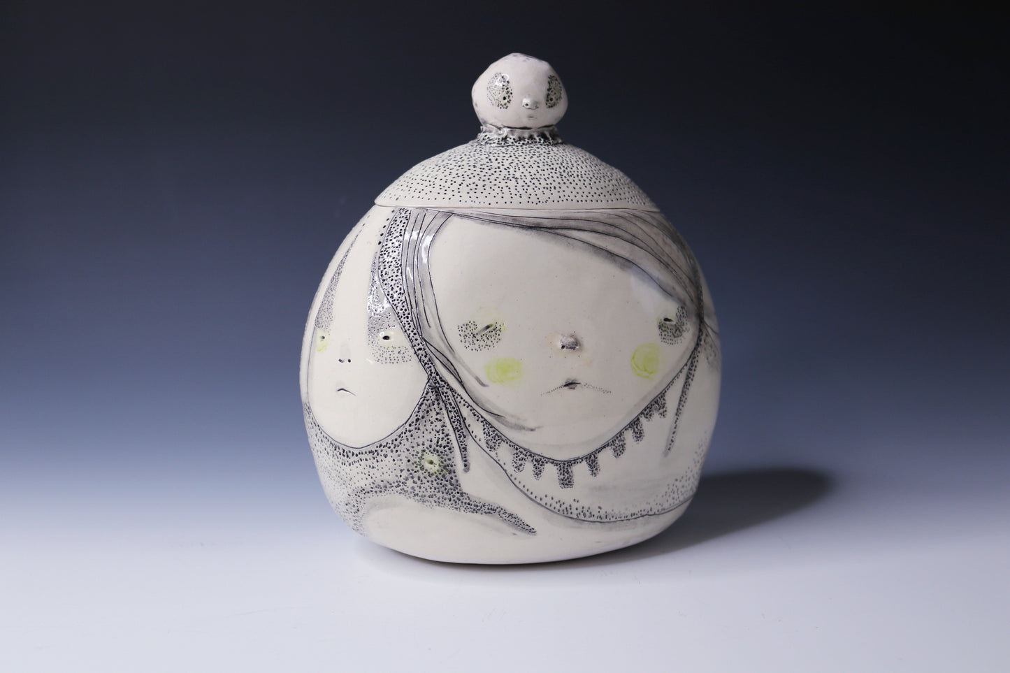 Original Hand Built Ceramic Vessel "Moonlit Guardian"
