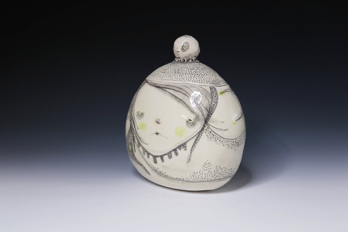 Original Hand Built Ceramic Vessel "Moonlit Guardian"