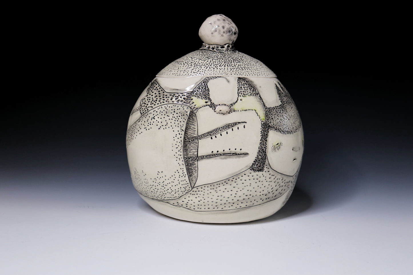 Original Hand Built Ceramic Vessel "Moonlit Guardian"