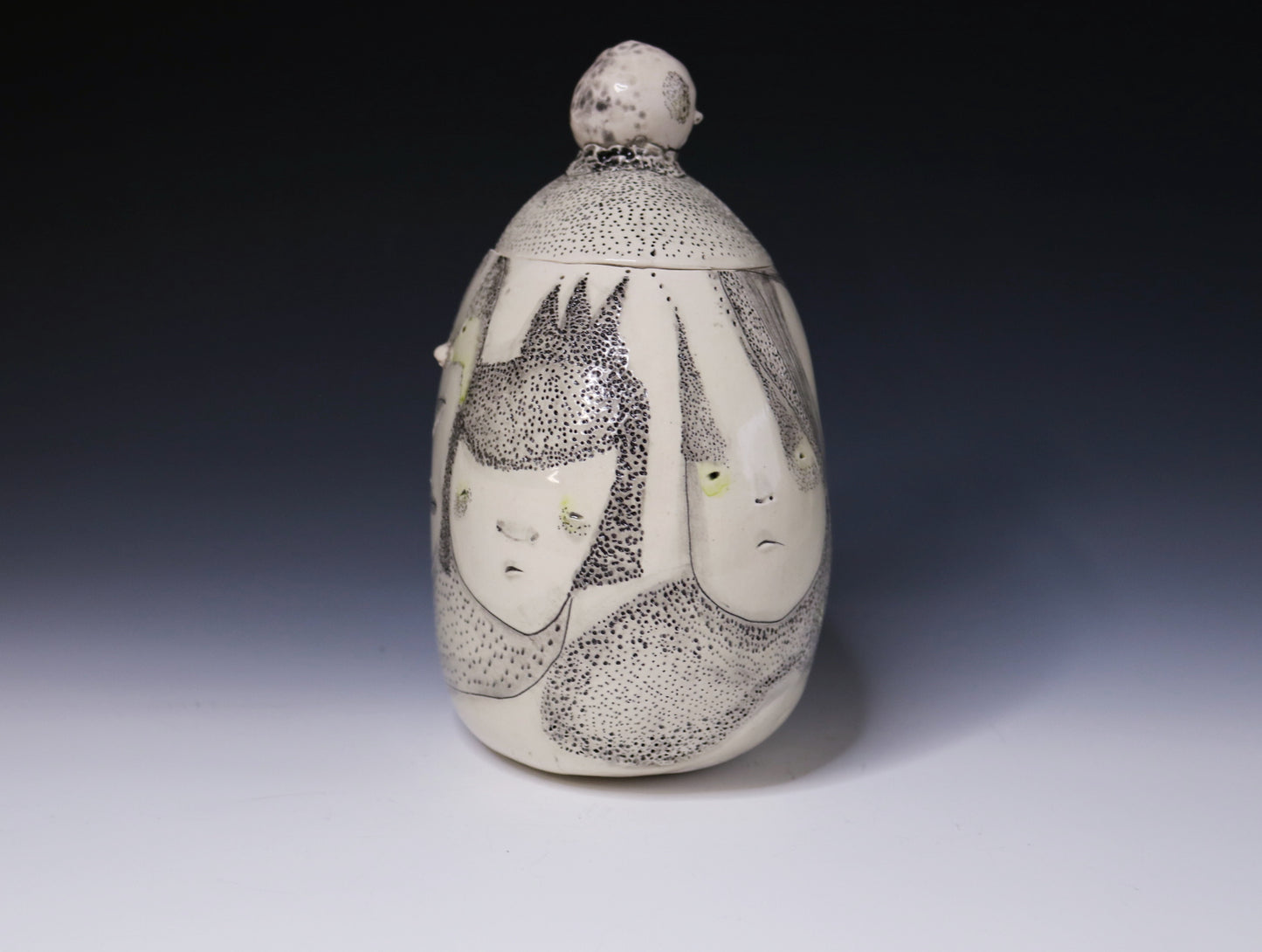 Original Hand Built Ceramic Vessel "Moonlit Guardian"
