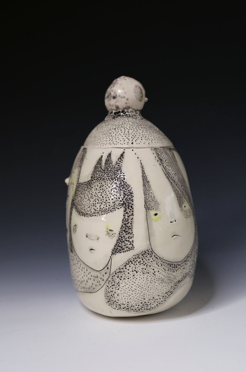 Original Hand Built Ceramic Vessel "Moonlit Guardian"