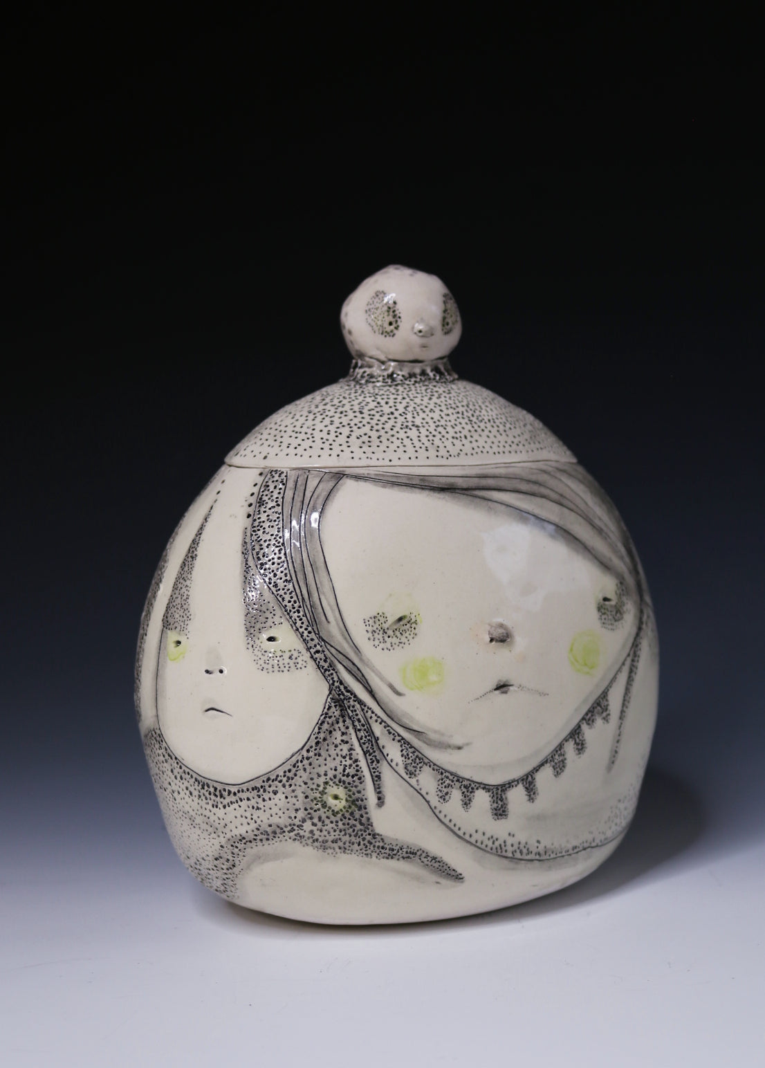 Original Hand Built Ceramic Vessel "Moonlit Guardian"