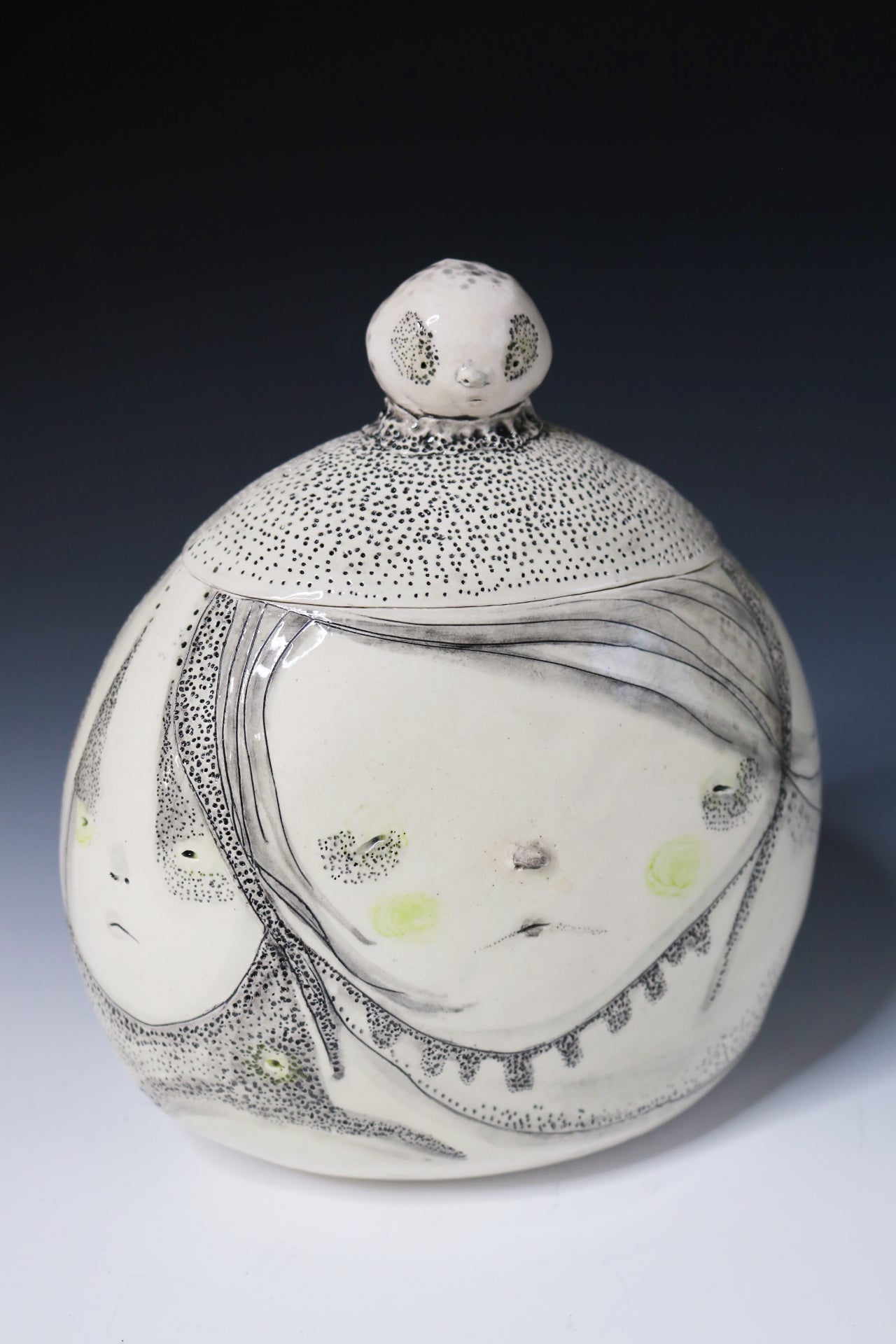 Original Hand Built Ceramic Vessel "Moonlit Guardian"