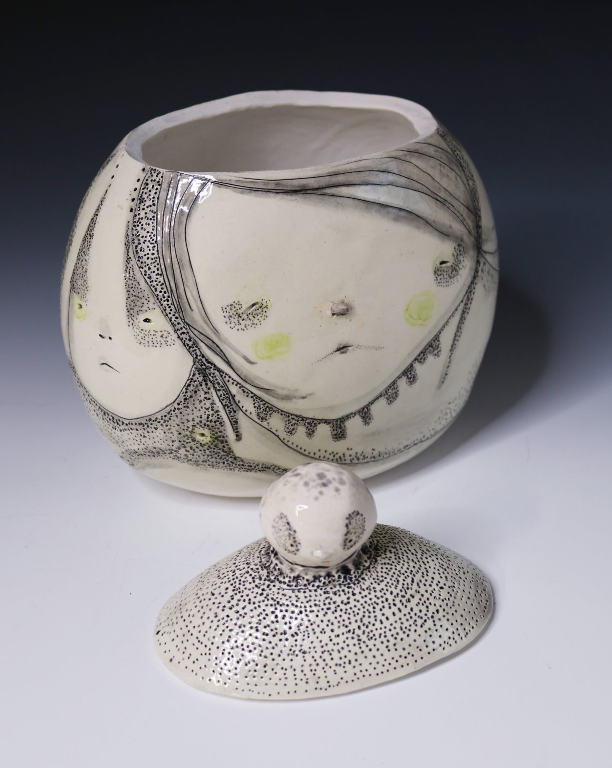 Original Hand Built Ceramic Vessel "Moonlit Guardian"