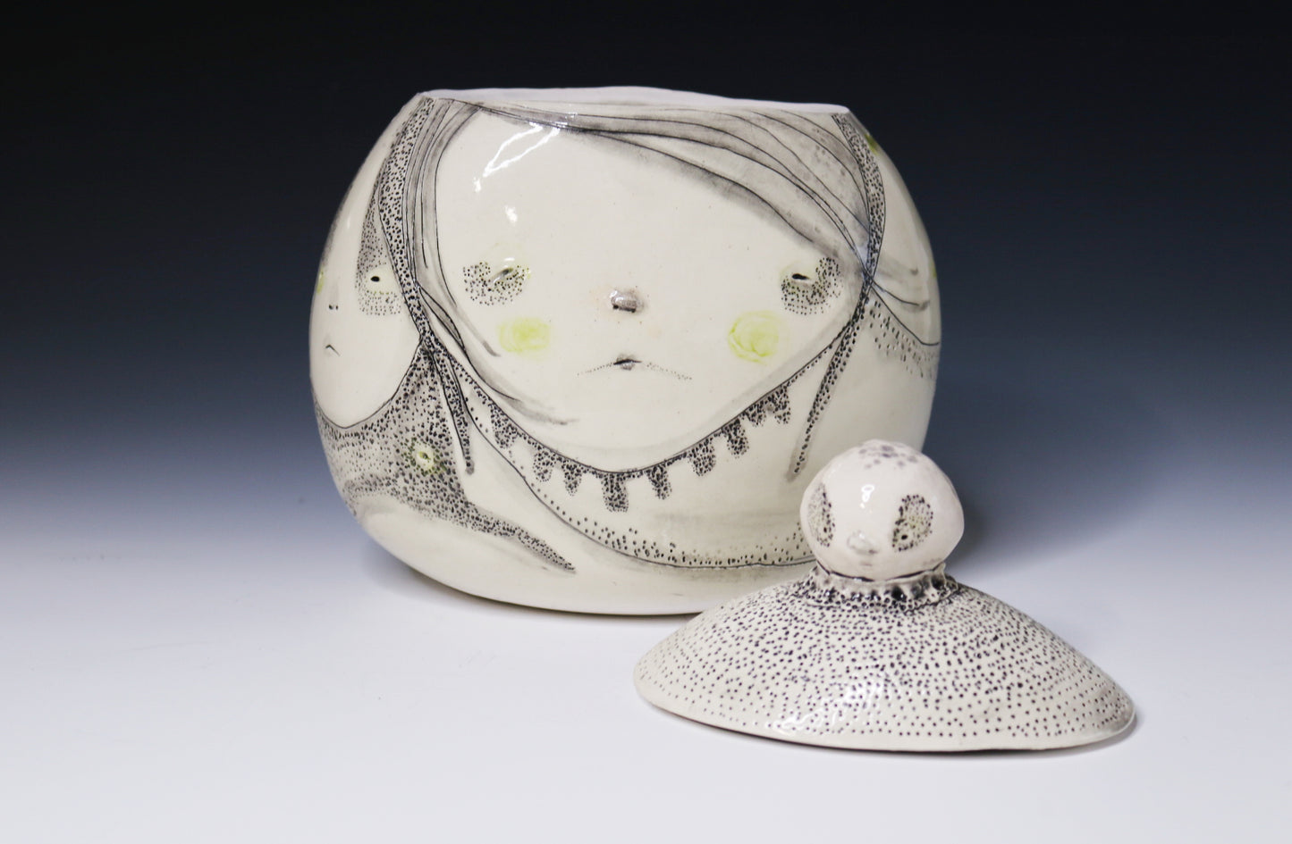 Original Hand Built Ceramic Vessel "Moonlit Guardian"