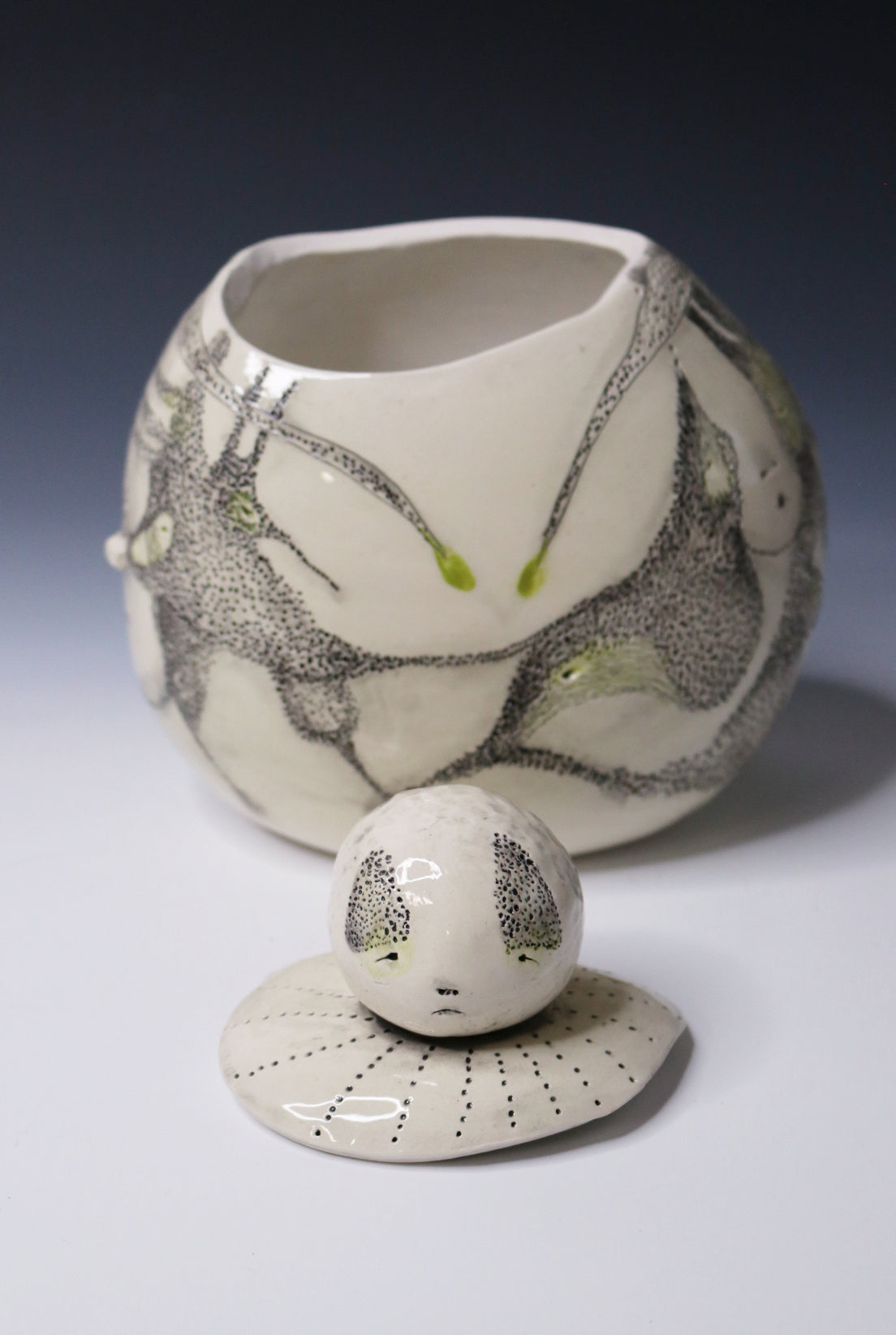 Original Hand Built Ceramic Vessel " Silent Keeper"