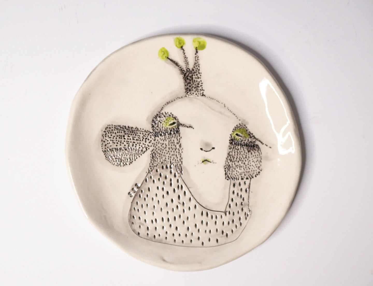 One Of A Kind Collectable Ceramic ART Plate "333"