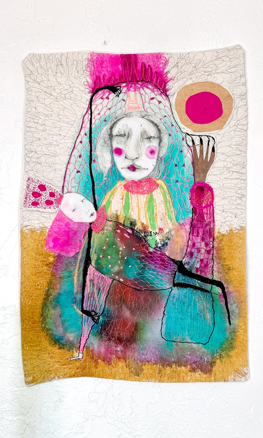 Mixed Media Textile Wall Hanging 