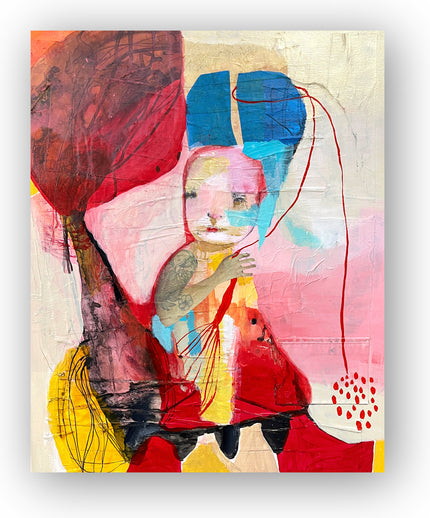 Large Abstract Figurative Painting - INTIMATE WELCOME