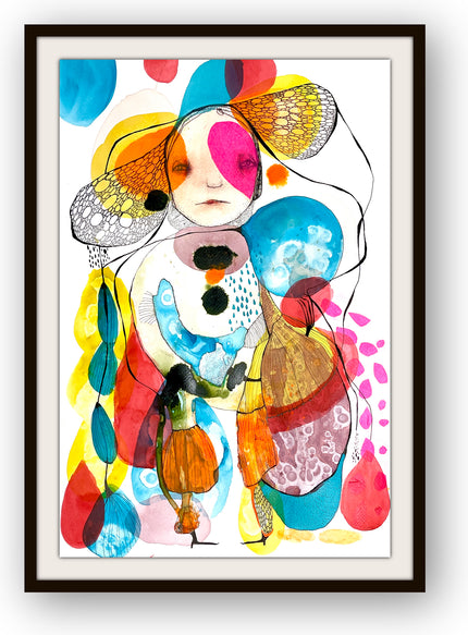 Large Abstract ,Collage, Original Mixed Media Painting - Seeking