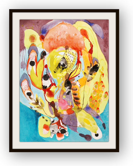 Large Abstract ,Original Mixed Media Painting on Arches Watercolor Paper - THE ABYSS