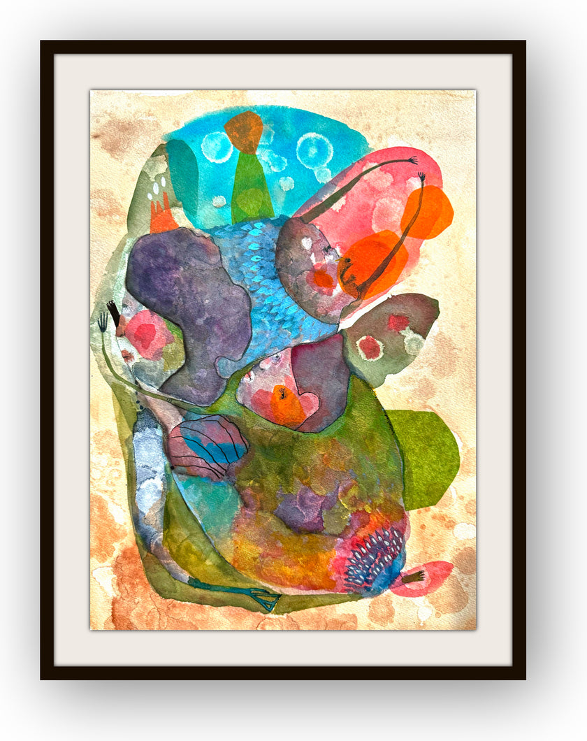 Original Mixed  Media Collage Painting-Where Do We Go From Here