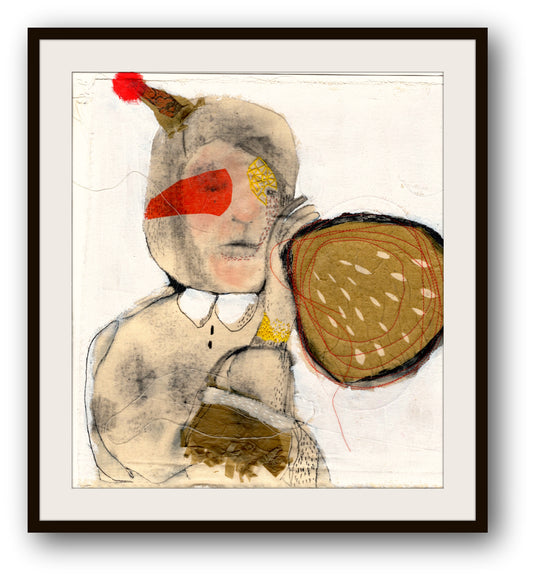 Original Textile Collage  "Dora Little"