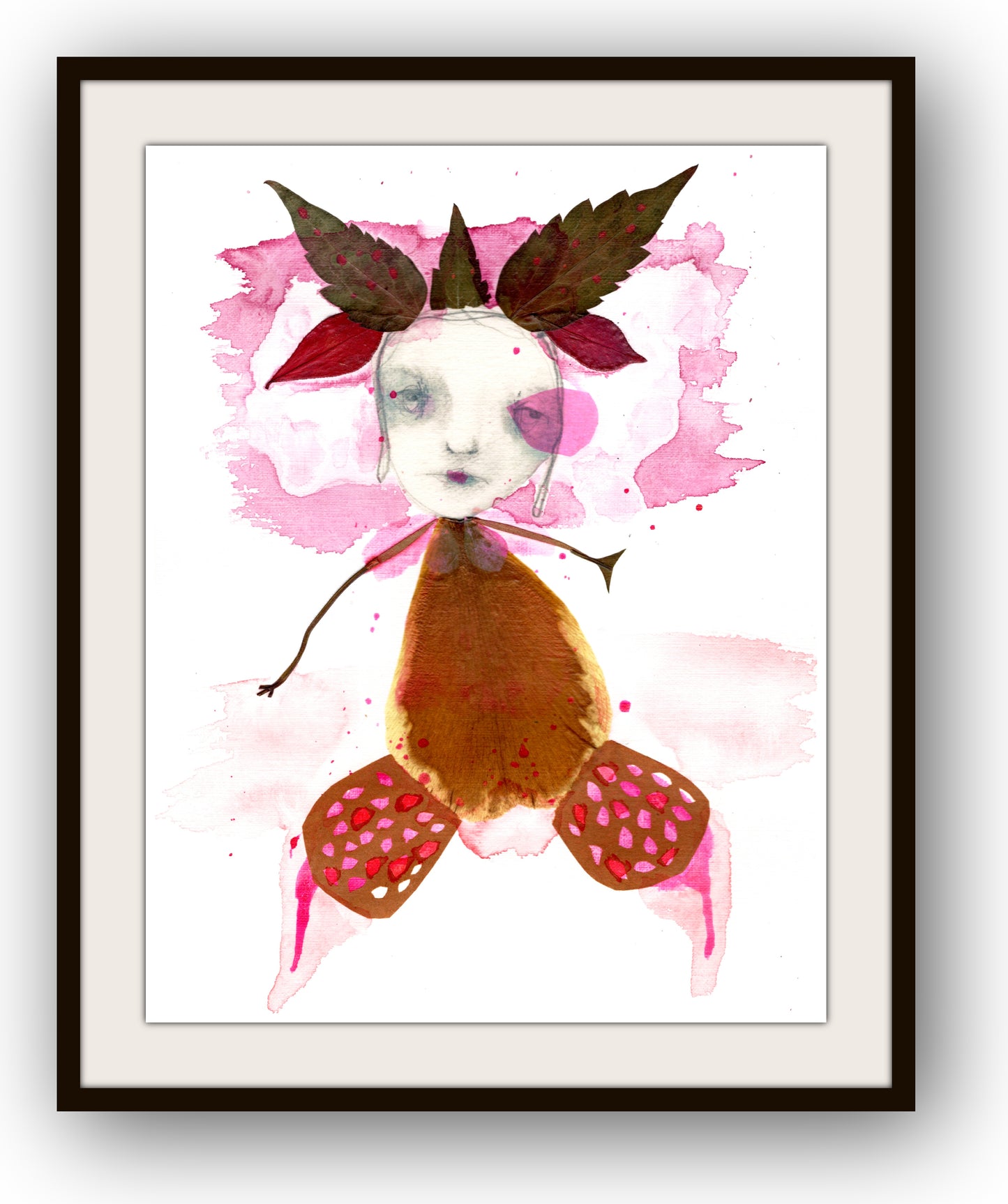Original Mixed Media Botanical Artwork -  Marcy with the Thorned Crown