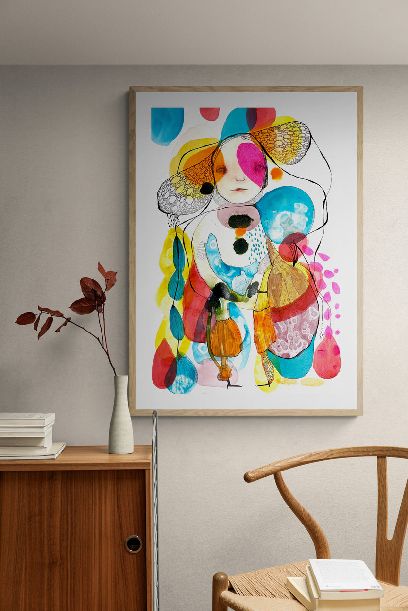 Large Abstract ,Collage, Original Mixed Media Painting - Seeking